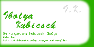 ibolya kubicsek business card